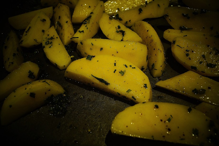 Few wedges with chives