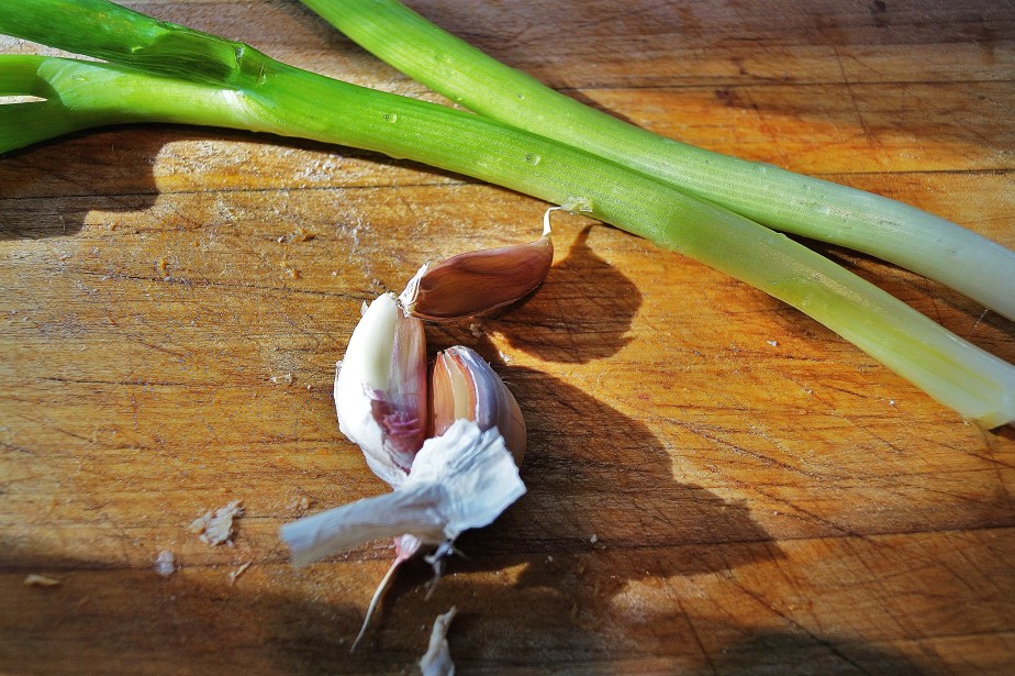 Scallions and garlic