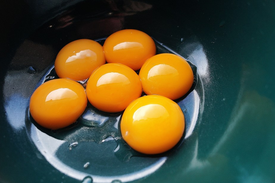 Egg yolks at the ready