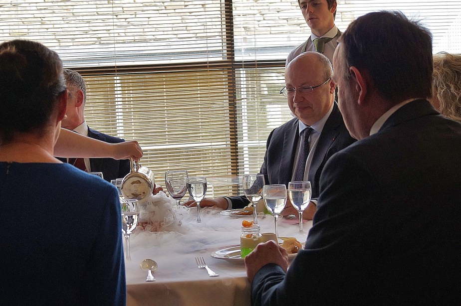 Nitrogen with Tarte Tatin... As you do. The Ambassador was impressed!