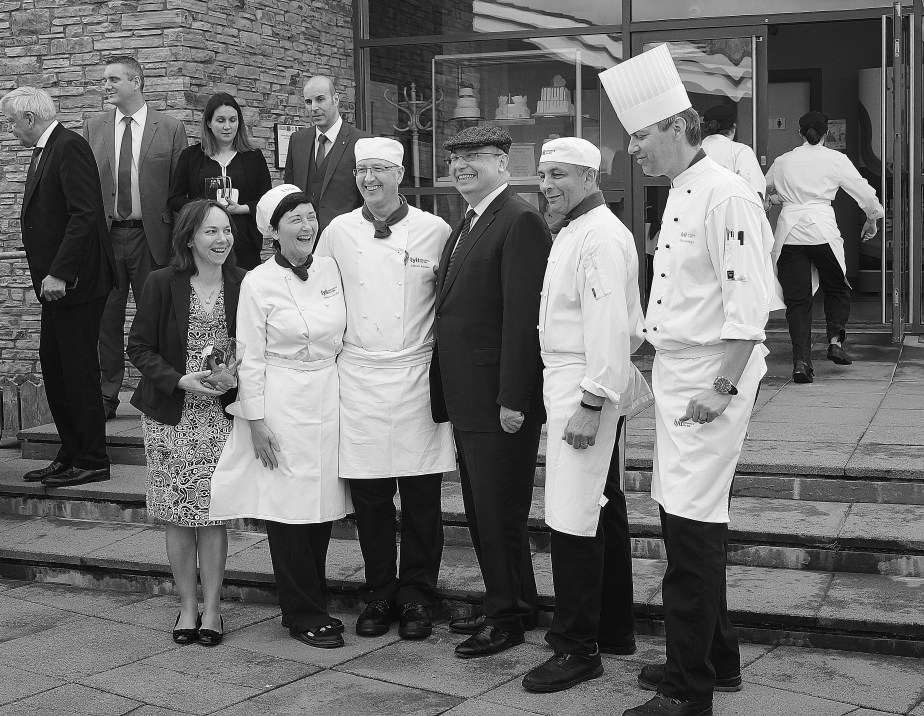 The French Ambassador, H.E Jean-Pierre Thébault, with the chefs and educators